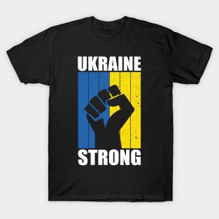 Ukraine Strong Retro Vintage Flag T-Shirt